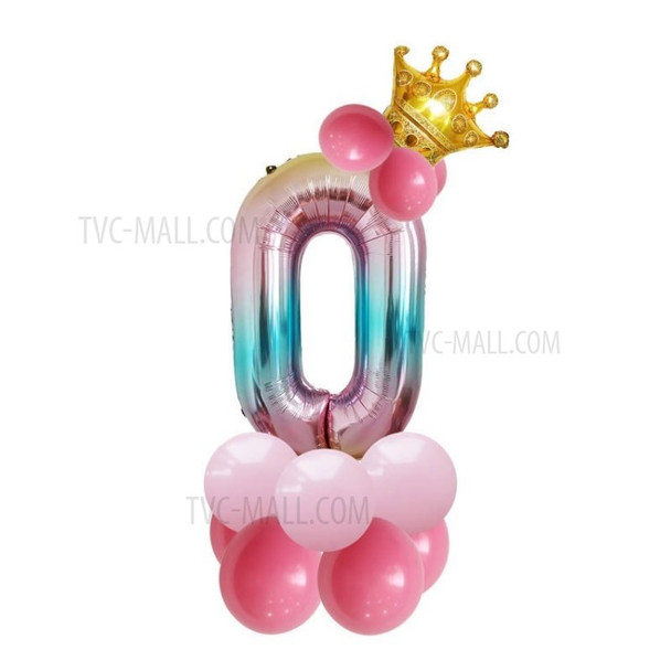32-inch Number Foil Balloon Set Birthday Party Wedding Decoration - Number 0