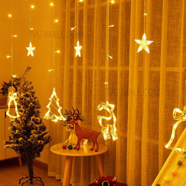 For Wedding Holiday Bar Party Decoration Xmas LED Curtain String Light - Yellow/EU Plug