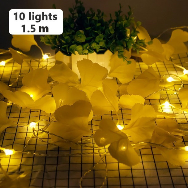 LED Leaf Lights Hanging String Lights for Tropical Summer Party Decor Holiday Decoration - 1.5m 10 Lights