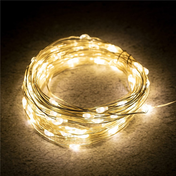 DC 6V 10M/33FT 100LED Copper Wire Xmas Wedding Party String Fairy Light for Party/Garden/Indoor Decoration/Outdoor Decoration - Warm White Light