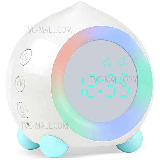 Bedroom Alarm Clock Voice Activated Bedside Colorful Light Sleep Night Lamp - Beige