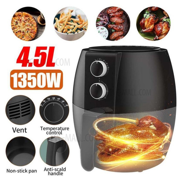 Premium 4.5L Electric Hot Air Fryer Oven Oilless Cooker Temperature Control Healthy Cooker - Black