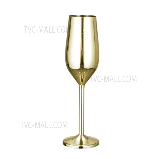 220ml Stainless Steel Champagne Cocktail Glass Cup Red Wine Mug Goblet (No FDA Certificate) - Gold
