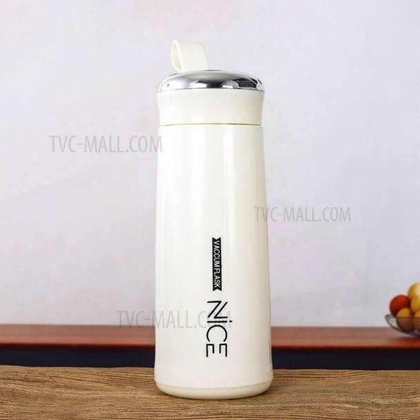 Portable Glass Cup Double-layer Insulated Water Bottle for Student Office Worker - White