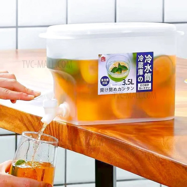 3.5L Cold Water Bottle Juice Jug Beverage Dispenser Lemon Kettle Container (without Certification) - Transparent