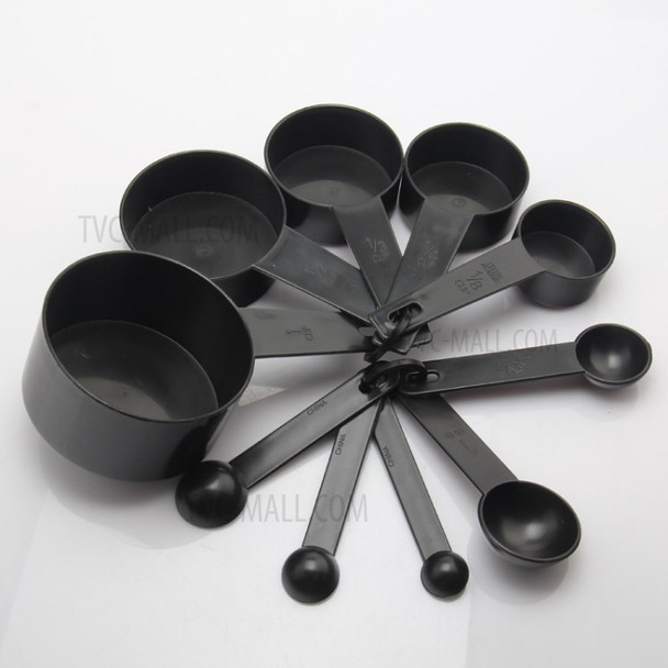 10 PCS Black Home Kitchen Baking Spoon Kit Tool Set