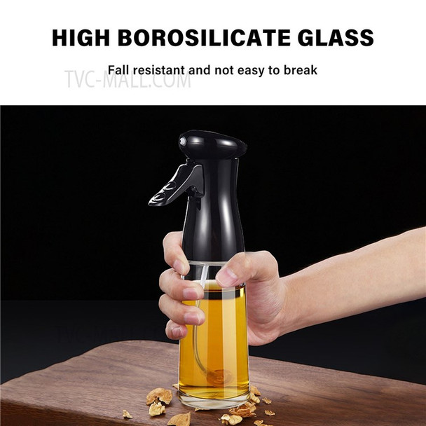 Oil Sprayer Glass Oil Spray Bottle 200ML Oil Misters Vinegar Bottle Oil Dispenser for Kitchen Air Fryer Cooking BBQ Salad Roasting (BPA Free, No FDA Certificate) - Black