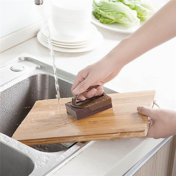 Replaceable Strong Decontamination Carborundum Cleaning Brush Kitchen Washing Sponge with Handle