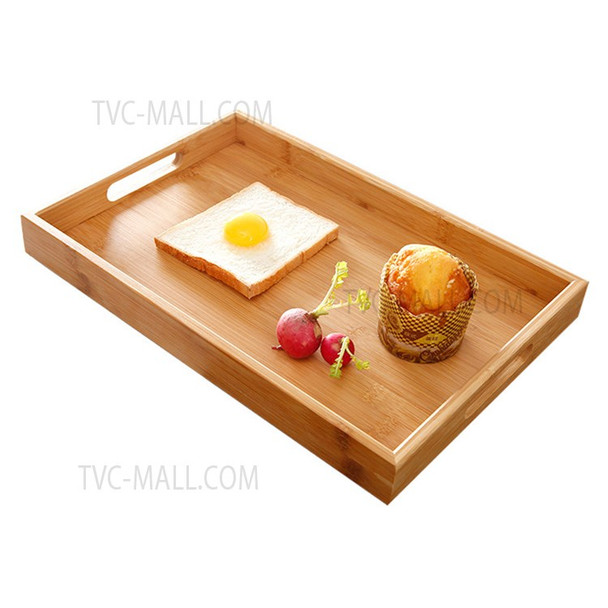 30*20*4cm Bamboo Food Serving Tray Handles Design Dishware Trays for Living Room/Restaurants/Bedroom