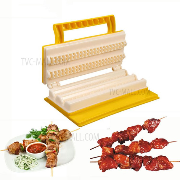 Double Row Barbecue Skewer Machine Wear Meat String Device Portable Kebab Maker