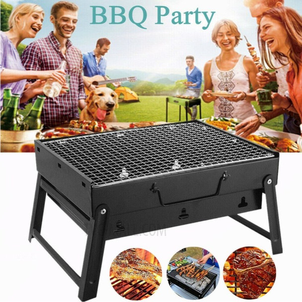 Portable Black Steel Home Folding Barbecue Oven - Standard Configuration: Iron Mesh/Thick Type/Middle Size: 43*29*22cm - Standard Configuration: Iron Mesh/Thick Type//Middle Size: 43*29*22cm