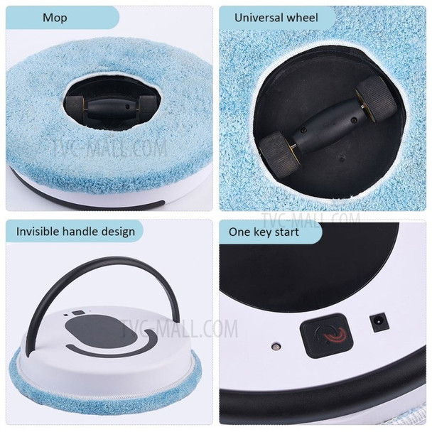 Robot Vacuum Cleaner Mopping Robot Automatic Mopper Powerful Suction Low Noise USB Rechargeable Sweeper - Black