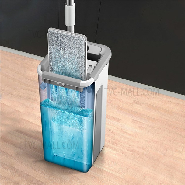 Microfiber Mop with Bucket Floor Cleaning Self-Squeeze Dry Wet Dual Use Floor Mop with Pads