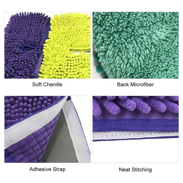 Replacement Microfiber Mop Pad Chenille Noodle Mop Head Wet Dry Mop Refill, Super Absorbent and Washable - Purple