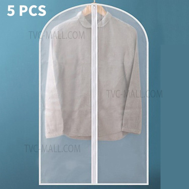 Clear Garment Bags Clothes Covers for Suits Dresses Coats - 5Pcs/White/60*140cm