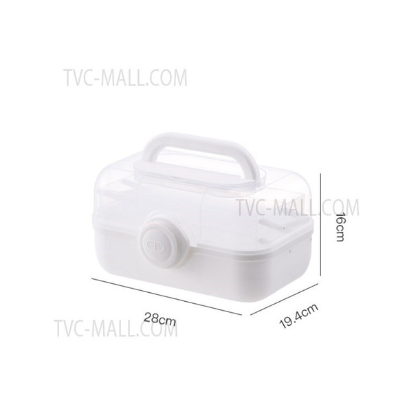 Locking Prescription Pill Case Child Proof Plastic Storage Box Medicine Box Organizer - White/S