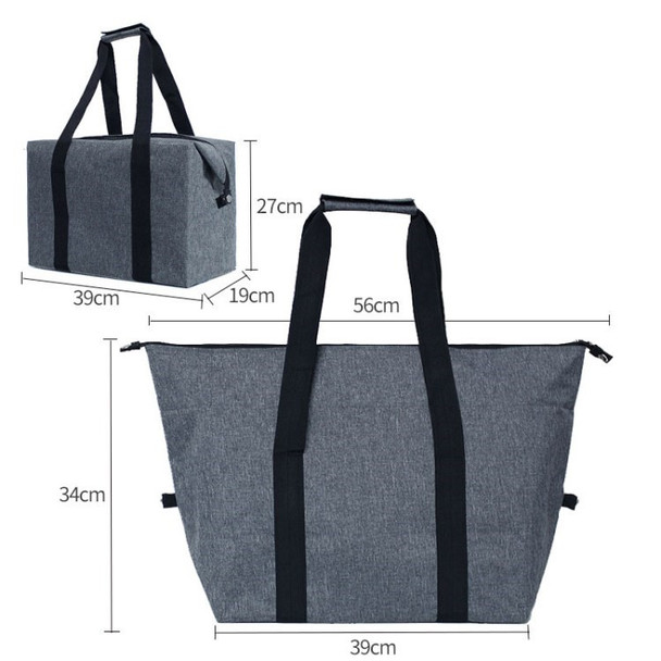 20L Large Lunch Bag Waterproof Insulation Bag Portable Preservation Picnic Lunch Bag - Grey