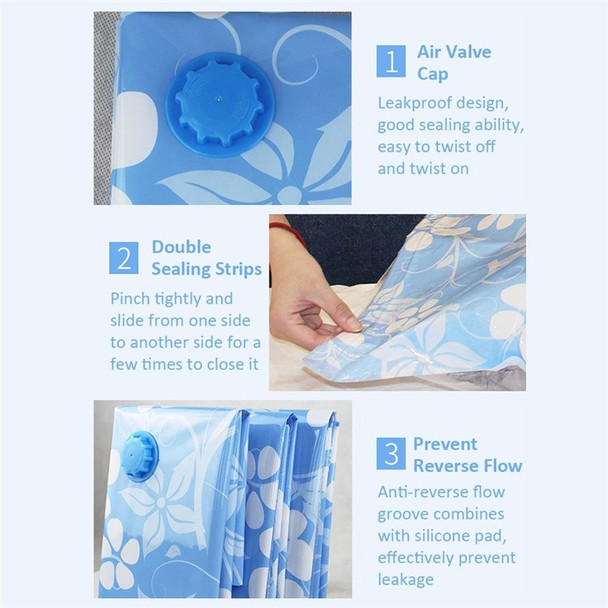 5 Pack Vacuum Storage Bags Space Saver Travel Storage Compression Bags with Manual Pump for Clothes Comforters Blankets Bedding - Size: M
