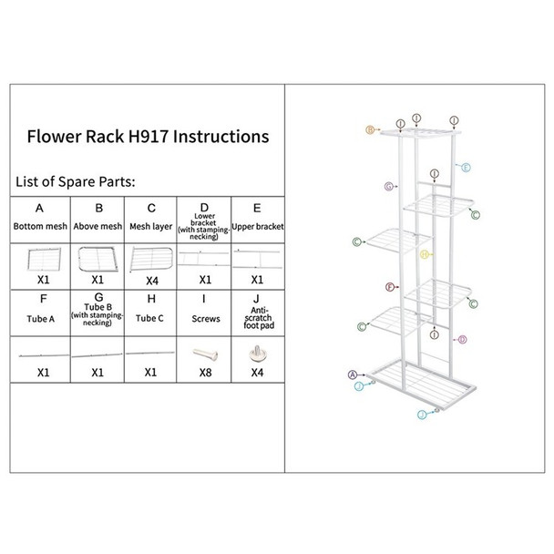 Nordic Style 6-Tier Metal Plant Stand Flower Pots Display Shelf Rack Potting Ladder Planter Holder Heavy Duty Storage Shelving Rack for Home Decor - Dark Grey