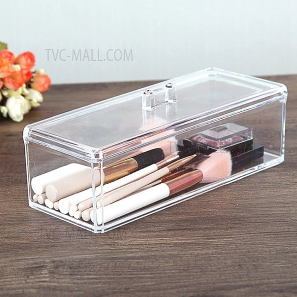 Rectangle Makeup Brushes Organizer Cosmetic Storage Box Lipstick Holder Case - Transparent