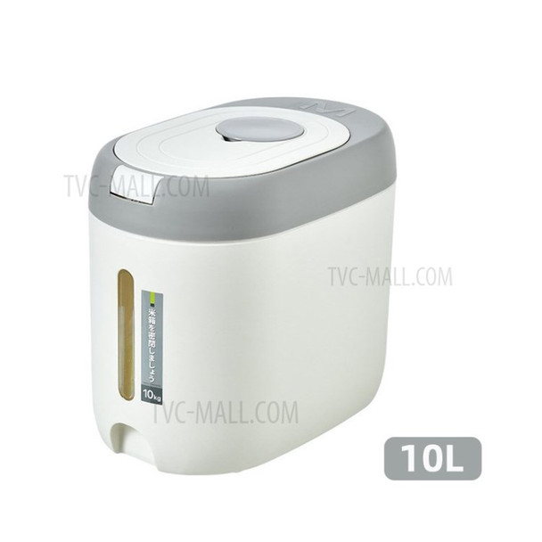 10L Simple Multi-function Rice Food Storage Box Container Bucket with Scale - Light Grey