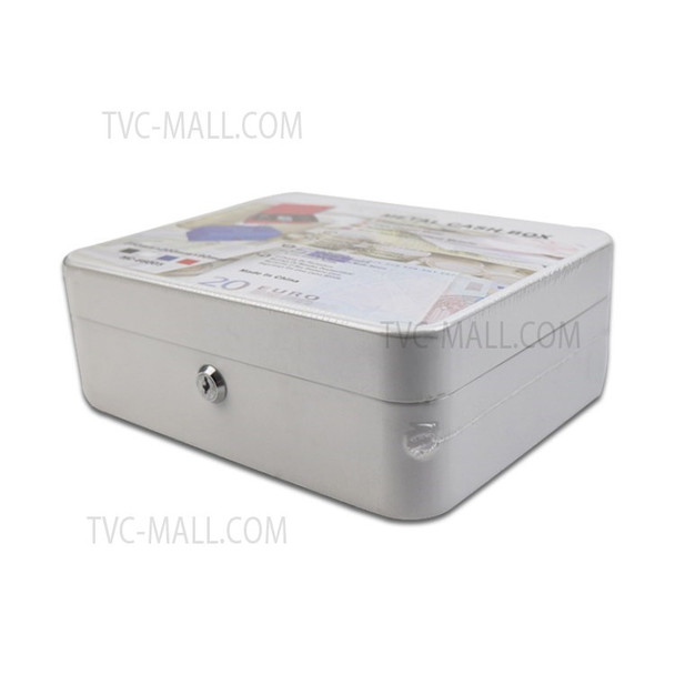 Portable Lockbox Safe Small Cash Key Box with Lock Metal Coin Bank Piggy Bank Jewelry Box - White//S