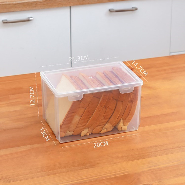 Transparent Plastic Bread Container Kitchen Refrigerator Crisper Bread Storage Bin Box (No FDA Certificate, BPA-free) - S/21.3x14.7x12.7cm