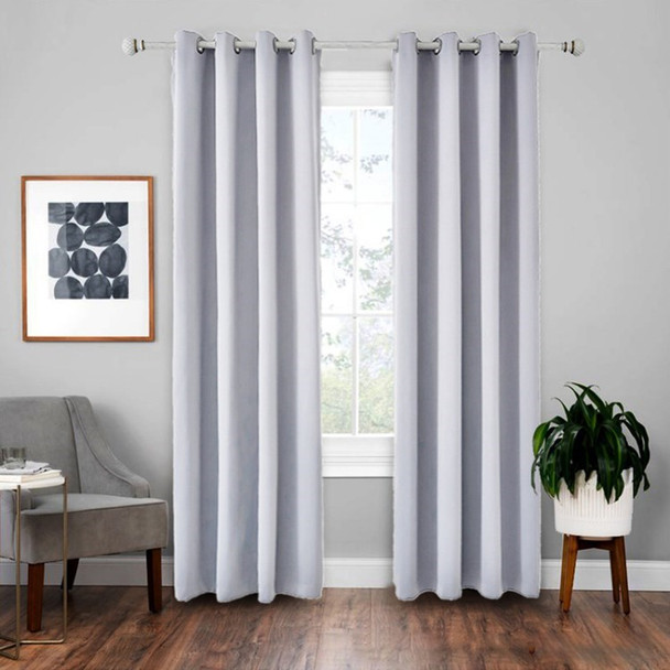 140x240cm 1Pc Bedroom Blackout Curtain Thermal Insulated Room Darkening Curtain - Grey