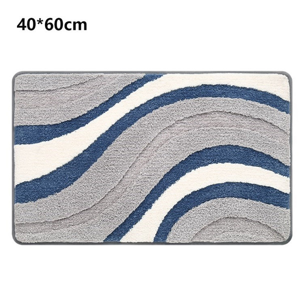 Super Water Absorbent Rug Non-Slip Home Bathroom Carpet Floor Mat - Grey/40x60cm