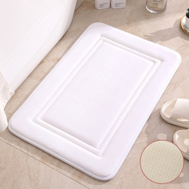 Thickened Rebound Doormat Pad Bathroom Non-slip Floor Mats Kitchen Carpet - White/Normal/40x60cm