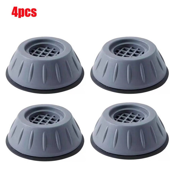 4Pcs Anti Vibration Pads Anti-wear Waterproof Shock and Noise Cancelling Washing Machine Support for Washer Dryer - Grey