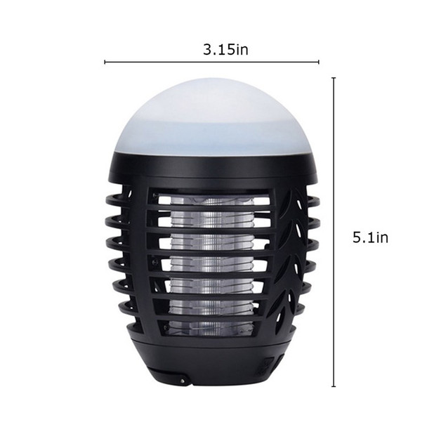 USB Rechargeable Mosquito Killing Lamp IPX6 Water-resistant Flying Insect Bug Zapper Killer Portable Tent Light