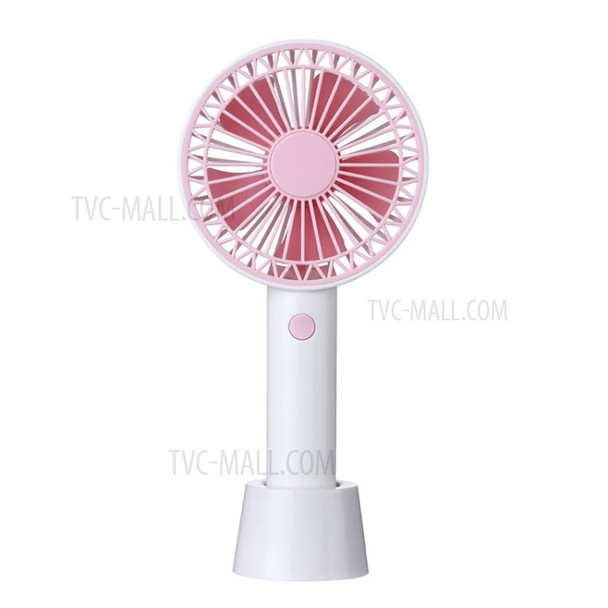 K002 Min Handheld Fan with Mobile Phone Holder 3 Speed Modes Air Cooler - Pink