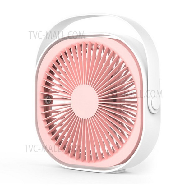 M102 6 inch Desk Fan with 3-Speed Powerful Desktop Table Fan for Home Office Outdoor (USB Rechargeable Type) - Pink