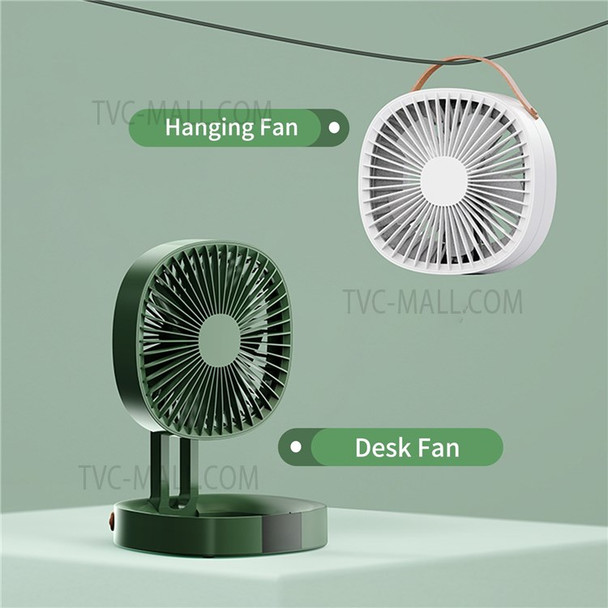 Desk Fan Battery Operated Fan Rechargeable Folding Personal Fan 3 Speed Adjustable USB Fan for Office Bedroom Home Desktop Camping - Green