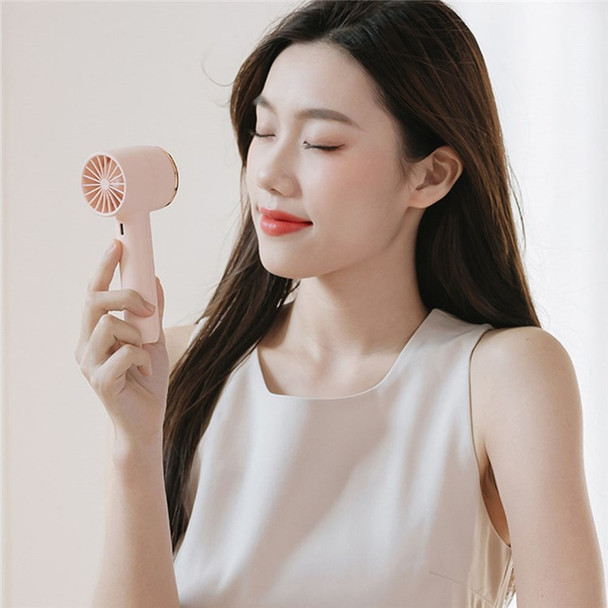 F21 1200mAh Mini Bladeless Fan USB Rechargeable Portable Handheld Fan Low-Noise Operating Desktop Fan - Pink