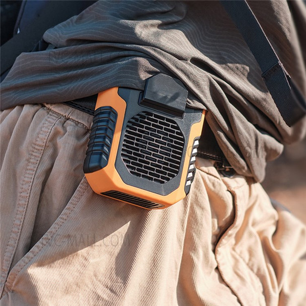 DQ215 Outdoor Hanging Cooling Fan Waist-mounted Mini Air Conditioner Fan with 3-speed for Camping Hiking Climbing 6000mAh Support Charging - Orange