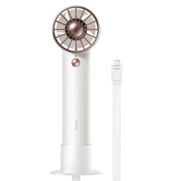 BASEUS Flyer Turbine 4000mAh High Capacity Handheld Fan Summer Cooling Fan with iP Cable - White