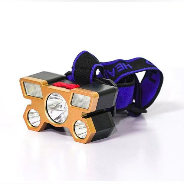 500m Faraway  LED Headlamp Rechargeable Head Torch High Power Flashlight for Fishing Hiking Camping - Gold