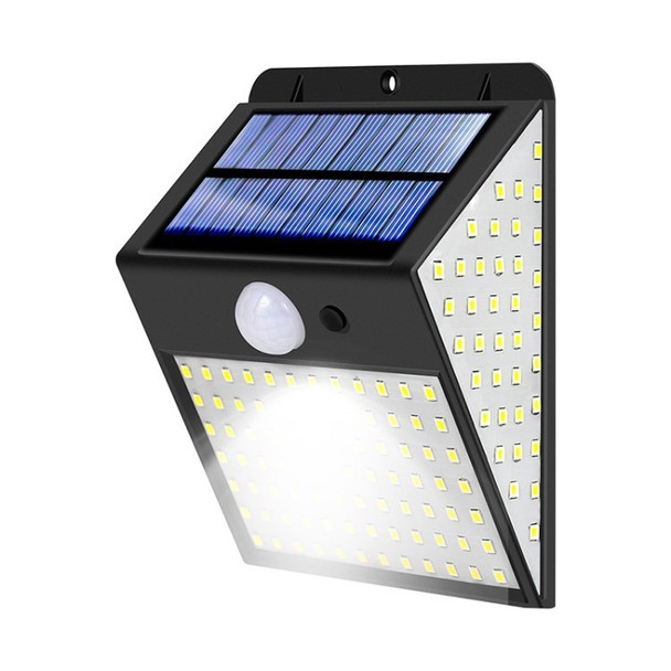 158 LEDs 1500mAh Motion Sensor Solar Light Waterproof Wall Lamp for Backyard Garage - Cold White Light