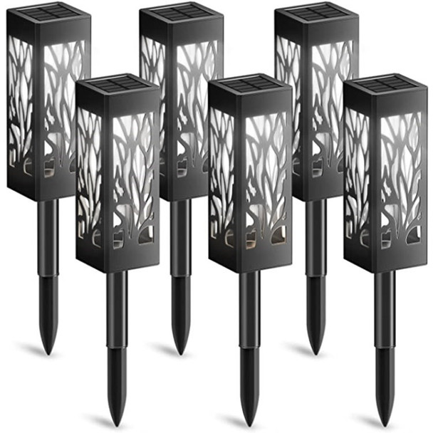 6Pcs/Set Solar Light Lamp Decorative Solar Garden Light Landscape Lighting for Path Lawn Patio Yard - White Light