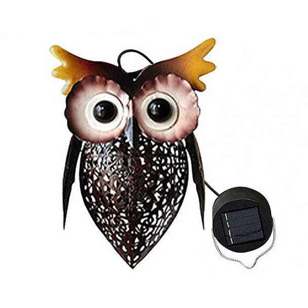 Solar Lantern Light Garden Decorative Light Owl Hanging Lamp for Patio Pathway - Yellow Light