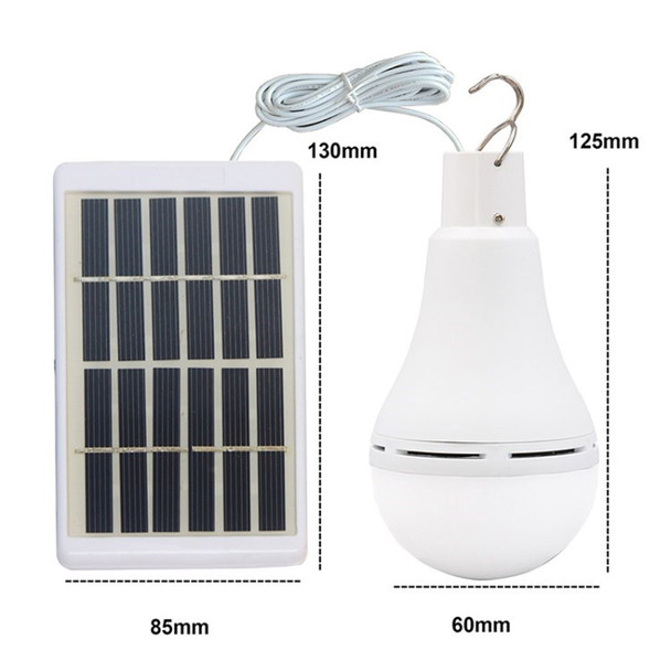 BLS-60-20D-LED Hook Design Solar LED Bulb Light Garden Camping Lamp Tent Light (Remote Control NOT Included) - 7W