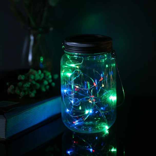 Mason Jar Solar Lantern Lights Waterproof Lid Lamp Copper Wire String Outdoor Decor Patio Garden Decor - white/length:2m