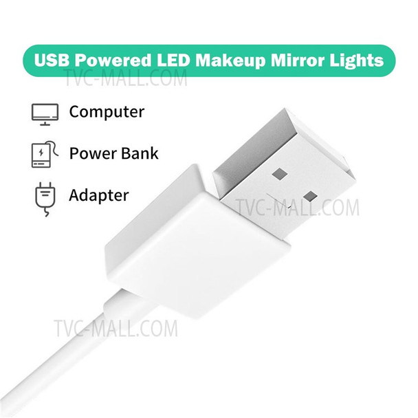 LED Makeup Mirror Lights DIY, LED Vanity Makeup Lamp for Dressing Table Mirror Bath Mirror Lamps with USB Power Cable - 18LEDs