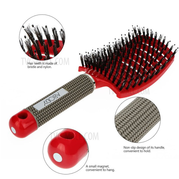 ABODY Bristle + Nylon Hairbrush Non-Slip Detangle Hairbrush Women Hair Scalp Massage Comb