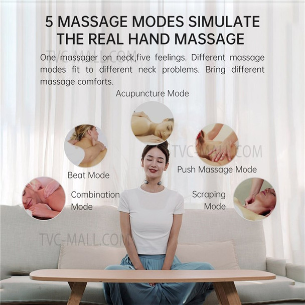 Mini Neck Massager Intelligent Heating Neck Massager Portable Massage Machine for Men Women - Green