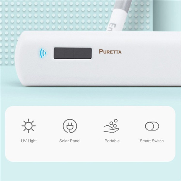 PURETTA Mirror Design Intelligent UV Light Toothbrush Sterilizer Case Portablle Travel Toothbrush Holder Toothbrush Cleaner Household Brush Holder