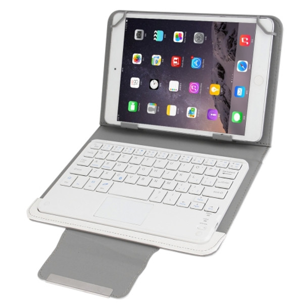 Universal Detachable Magnetic Bluetooth Touchpad Keyboard Leather Case with Holder for 7 inch iSO & Android & Windows Tablet PC(White)
