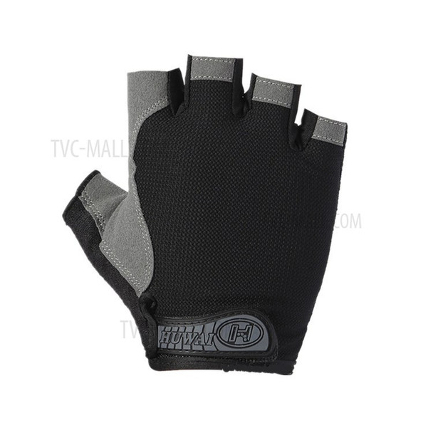 Half-Finger Gloves Mountain Bike Motorcycle Riding Off-Road Gloves - Black / Size: S